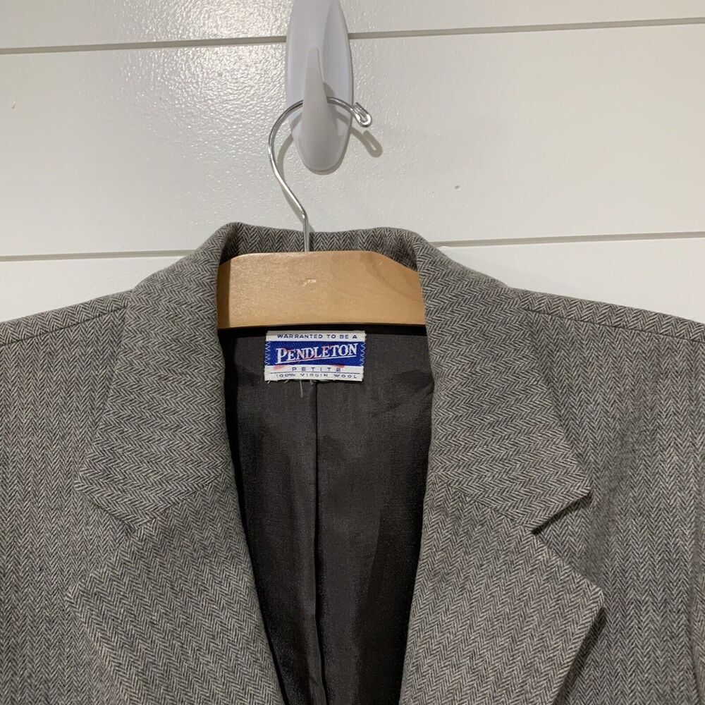 Vintage Pendleton | Blazer Wool Gray Two Buttons … - image 2